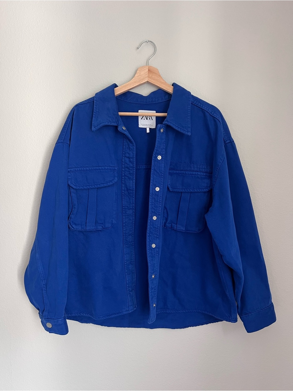 Zara Cobalt Blue Women’s Overshirt 100% Cotton